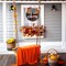 Fall Thanksgiving Welcome Sign – Farmhouse Wooden Hanging Sign with Bow & Artificial Berries, Rustic Autumn Harvest Door Hanger for Home, Office, Window Décor (Coffee)